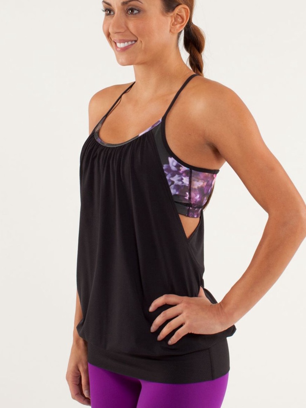Lululemon No Limits Tank - Black/Spring Has Sprung Multi